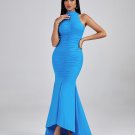 Turtleneck Ruched Maxi Bodycon Dress