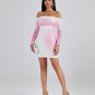 Off Shoulder Rhinestone Mini Dress