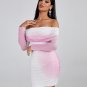 Off Shoulder Rhinestone Mini Dress
