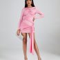 Pink Wrap-Around Draped Mini Dress