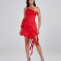 Asymmetric Ruffled 3D Floral Dress