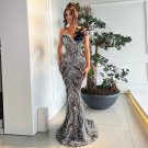 Strapless Sleeveless Feather Maxi Bodycon Dress
