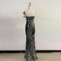 Strapless Sleeveless Feather Maxi Bodycon Dress