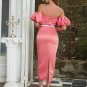 Off Shoulder With Belt Maxi Bodycon Dress