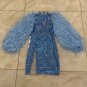 High Neck Long Sleeve Sequins Mini Bodycon Dress