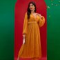 V-neck Pleated Maxi Dress