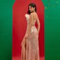 Strapless Feather Sequin Long Dress