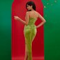 Olive Green Velvet Bustier Long Dress