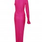Round Neck Long Sleeve Rhinestone Maxi Bodycon Dress