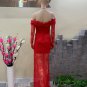 Off Shoulder Long Sleeve Lace Maxi Bodycon Dress