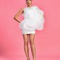 White Exaggerated Flower Mini Dress