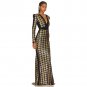 V Neck Long Sleeve Sequins Maxi Dress
