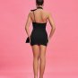 Crossover-neck Open Back Mini Dress
