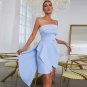 Off Shoulder Short Sleeve Midi Asymmetrical Bodycon Dress