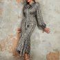 Long Sleeve Fishtail Midi Bodycon Dress