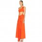 One Shoulder Ornamental Flower Maxi Bodycon Dress