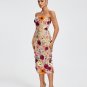 Maraya Strapless Floral Applique Midi Dress