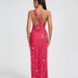 Crystal Embellished Sequin High Split Gown