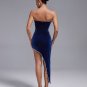 Asymmetric Crystal Mesh Bodycon Dress