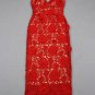 Strapless Floral Applique Midi Dress