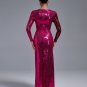 Ruched Sequined High Slit Maxi Dress