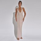 Halter Sleeveless Low Cut Maxi Dress