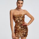Open Back Sequins Embellished Mini Dress