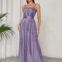 Strappy Sleeveless Pleated Maxi Bodycon Dress