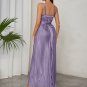 Strappy Sleeveless Pleated Maxi Bodycon Dress