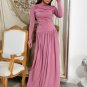 Long Sleeve Crumpled Maxi Bodycon Dress