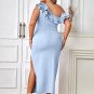 Sleeveless Frill Maxi Bodycon Dress