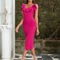 Round Neck Sleeveless Ruffle Midi Bodycon Dress