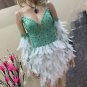Strapless Feather Mini Bodycon Dress
