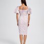 Pink Jacquard Sweetheart Midi Cocktail Dress