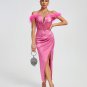 Halter Corset Ruffled Cocktail Long Dress