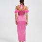Halter Corset Ruffled Cocktail Long Dress