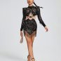 High-waisted Mesh Sequins Beading Mini Dress