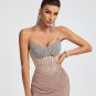 Strapless Mesh Crystals Corset Mini Dress