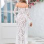 Strappy Long Sleeve Lace Maxi Bodycon Dress