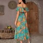 Vacation Beach Ruffle Print Maxi Dress