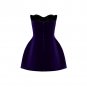 Strapless Sleeveless Pure Color Mini Dress