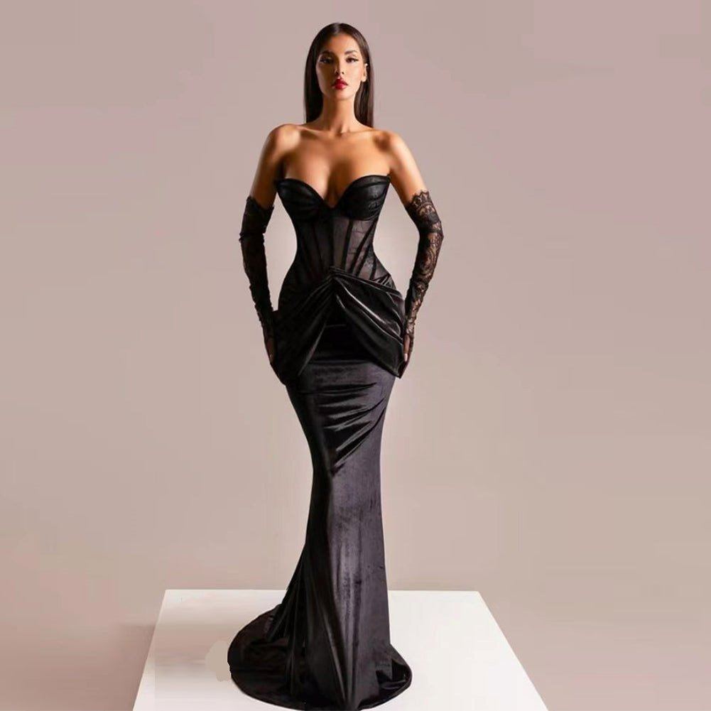 Strapless Sleeveless Elegant Maxi Bodycon Dress
