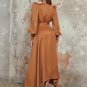 V Neck Long Sleeve Irregular Maxi Bodycon Dress
