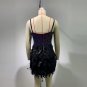 Strappy Sleeveless Feather Mini Bodycon Dress