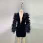 High Neck Long Sleeve Pearl Mini Bodycon Dress