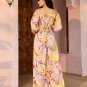 Off Shoulder Ruched Print Maxi Dress