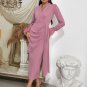 V Neck Long Sleeve Professional Midi Bodycon Dress