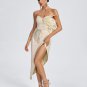 Asymmetrical Feather Midi Dress