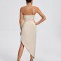 Asymmetrical Feather Midi Dress