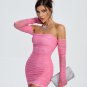 Off Shoulder Pink Mini Dress
